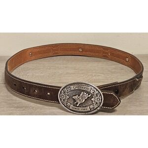 Cavender's‎ Since Since 1965 Rodeo Bull Rider Vintage Belt Buckle & Belt Size 30